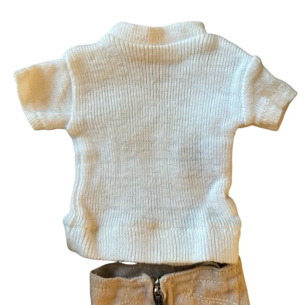 VTG 1960’s Ken Doll Clothing Pants Mock Top OS Brown Tan White Mattel Outfit